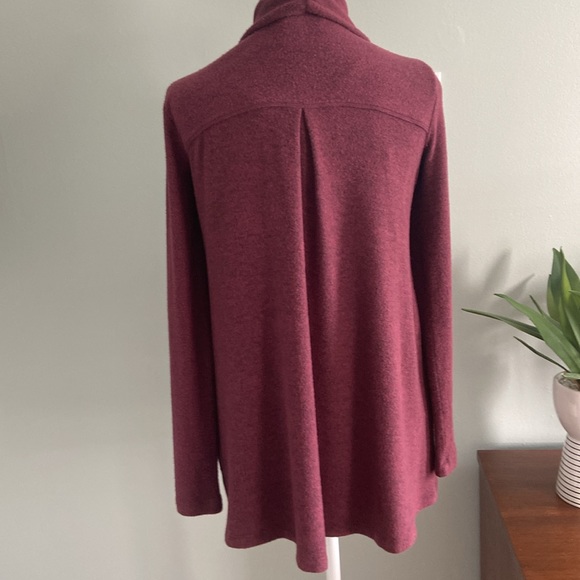 Anthropologie Saturday Sunday Soft Longline Open Front Cardigan Burgundy… - Picture 5 of 9